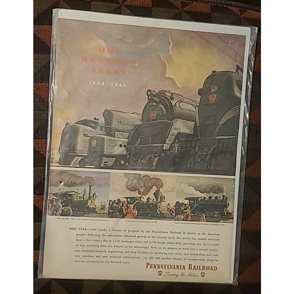 Pennsylvania Railroad 1846-1946 Vintage Poster One Hundred Years Anniversary